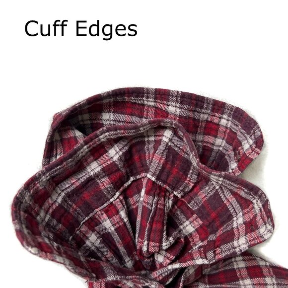 Eddie Bauer flannel button down, red plaid, XS - Picture 6 of 9